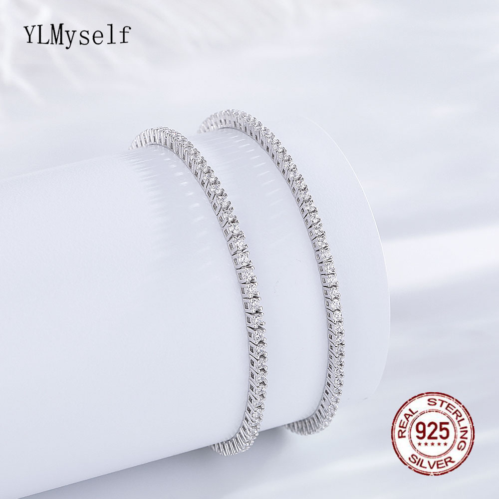 Tennis Bracelet Cubic - Echt Zilver 1.75mm/1.5mm Witte Kubieke zirkoon