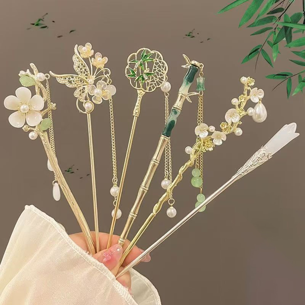 Shop Jewelry & Watches Near Me - 1/6pcs Elegante Chinese Stijl Kwastje Haar