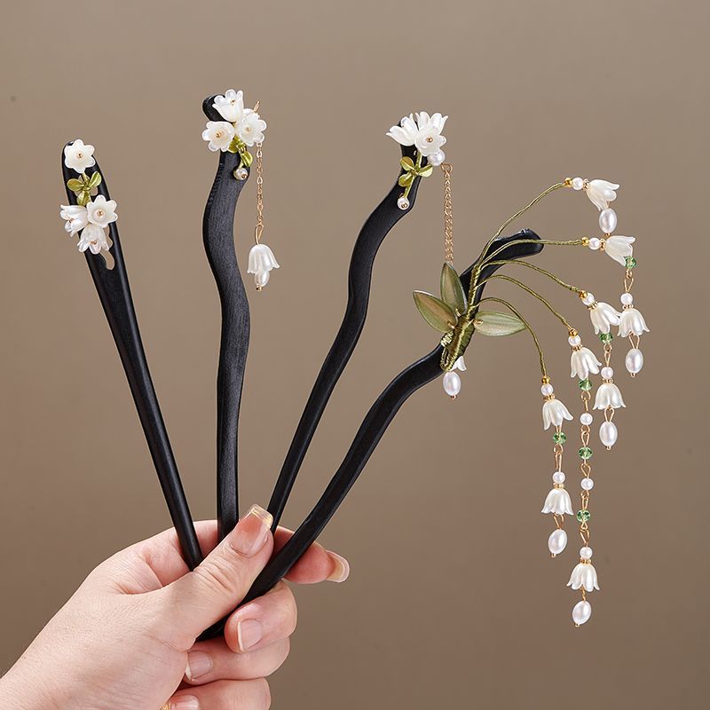 Houten bloem haarspeld Vintage - Shop Jewelry & Watches Near Me recensie en prijs
