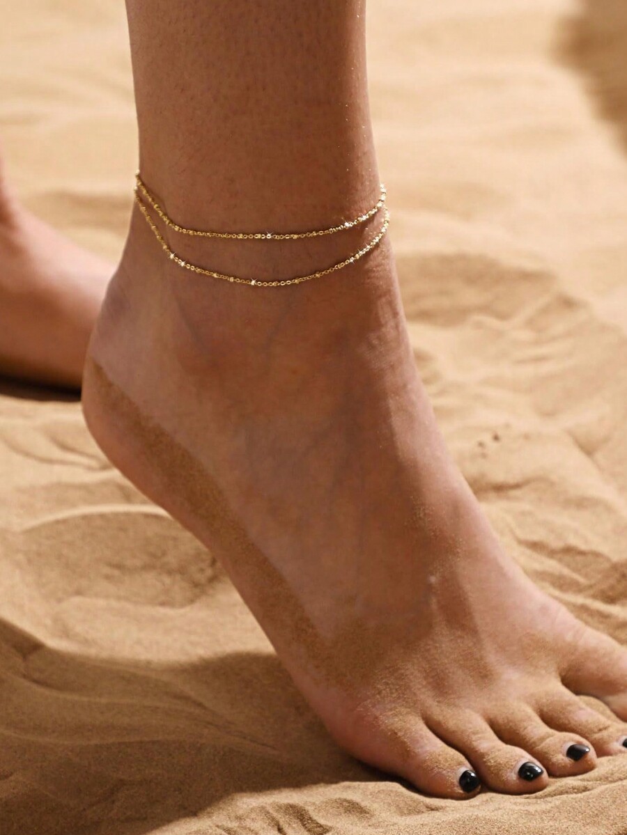 1 stuk roestvrijstalen dubbell - Anklet Foot Chain recensie en prijs
